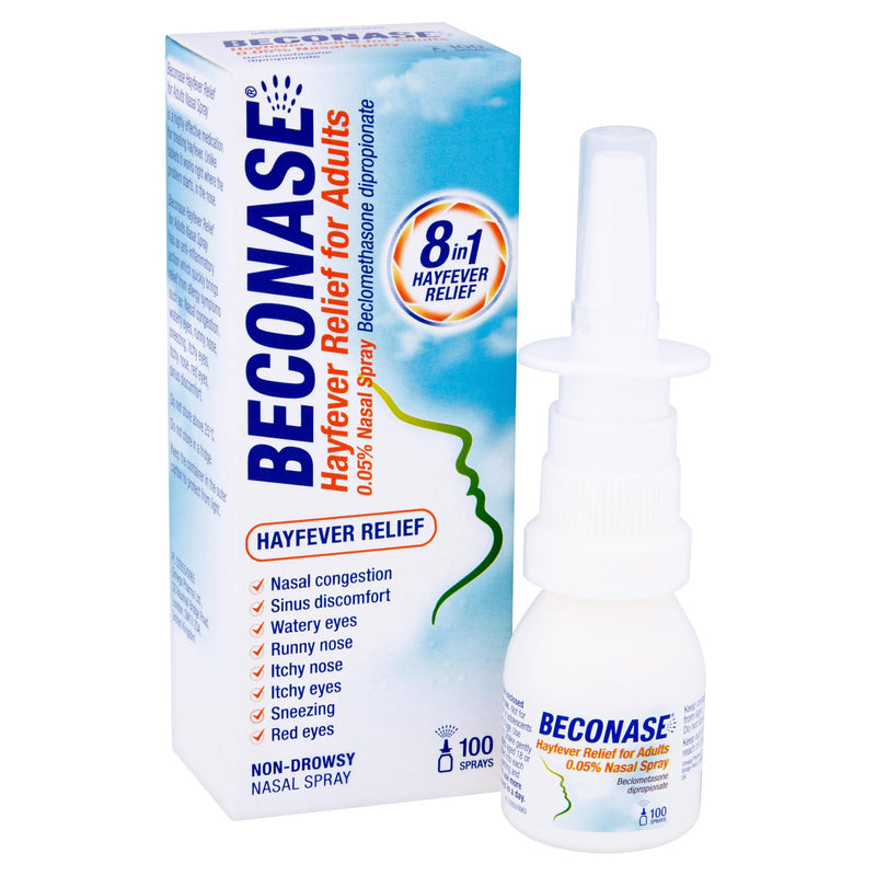 Beconase 0.05% Hayfever Relief Nasal Spray 100 sprays, imported from the UK
