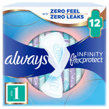 Always Infinity FlexProtect normal sanitary towels with wings size 1 pack of 12 (British brand)