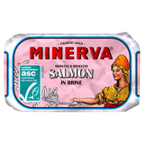Minerva skinless boneless salmon in brine 120g, imported from the UK