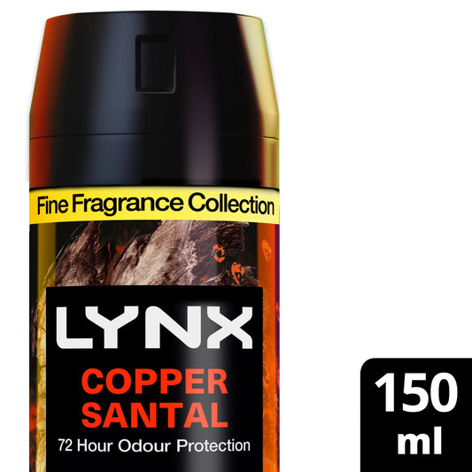Lynx Fine Fragrance Collection Premium Deodorant Bodyspray Copper Santal 150ml GOODS Sainsburys   