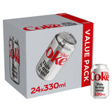 Diet Coke zero sugar cola 24 pack 330ml cans - British product
