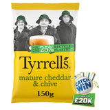 Tyrrells cheddar cheese and chive crisps 150g - British product