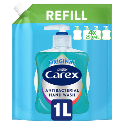 Sainsburys Carex Original Antibacterial Hand Wash Refill 1L- Buy online at McGrocer