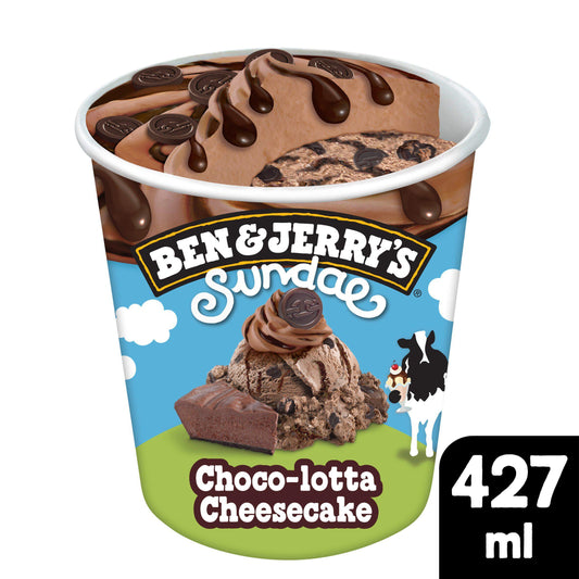 Ben & Jerry's Sundae Choco Lotta Cheesecake Chocolate Ice Cream Tub 427ml