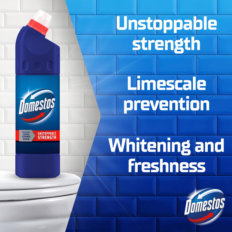 Domestos Original Thick Bleach cleaner 750ml, imported from the UK