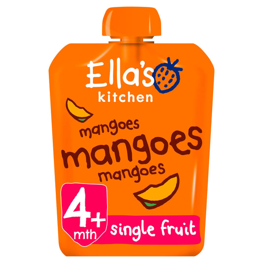 Ella's Kitchen Organic Mangoes Mangoes Mangoes First Tastes Baby Food Pouch 4+ Months 70g GOODS Sainsburys   