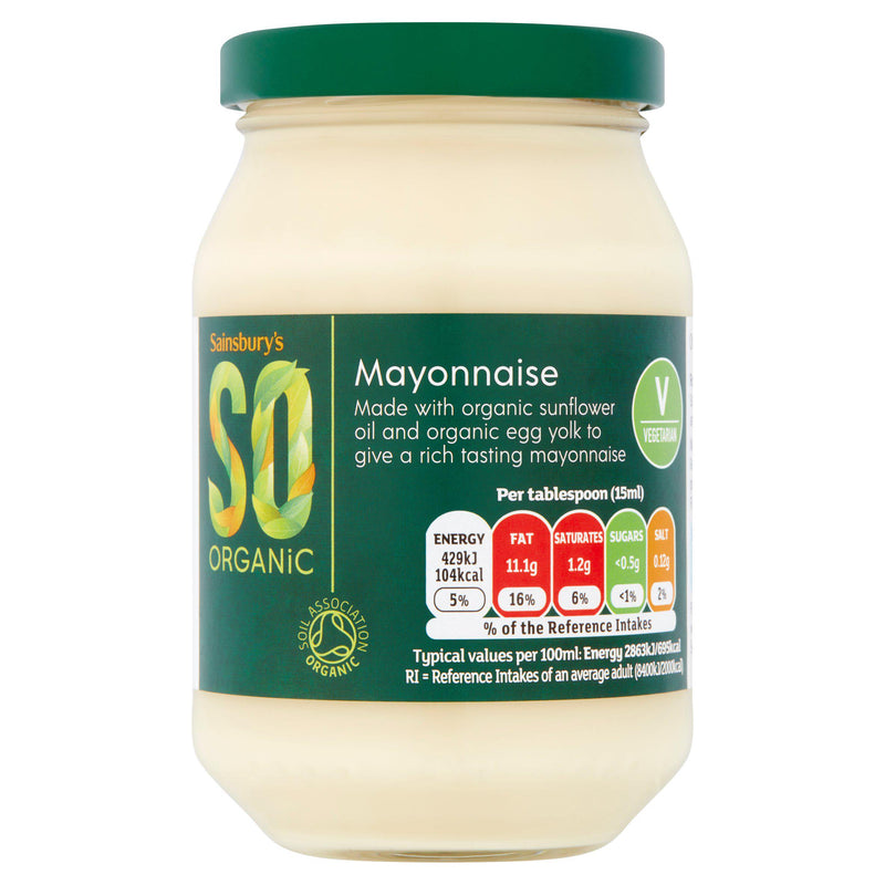 Sainsbury's organic mayonnaise 250ml - British product