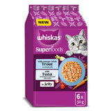 Sainsburys Whiskas Superfoods 1+ Fish in Jelly Wet Cat Food Pouches 6 x 50g- Buy online at McGrocer