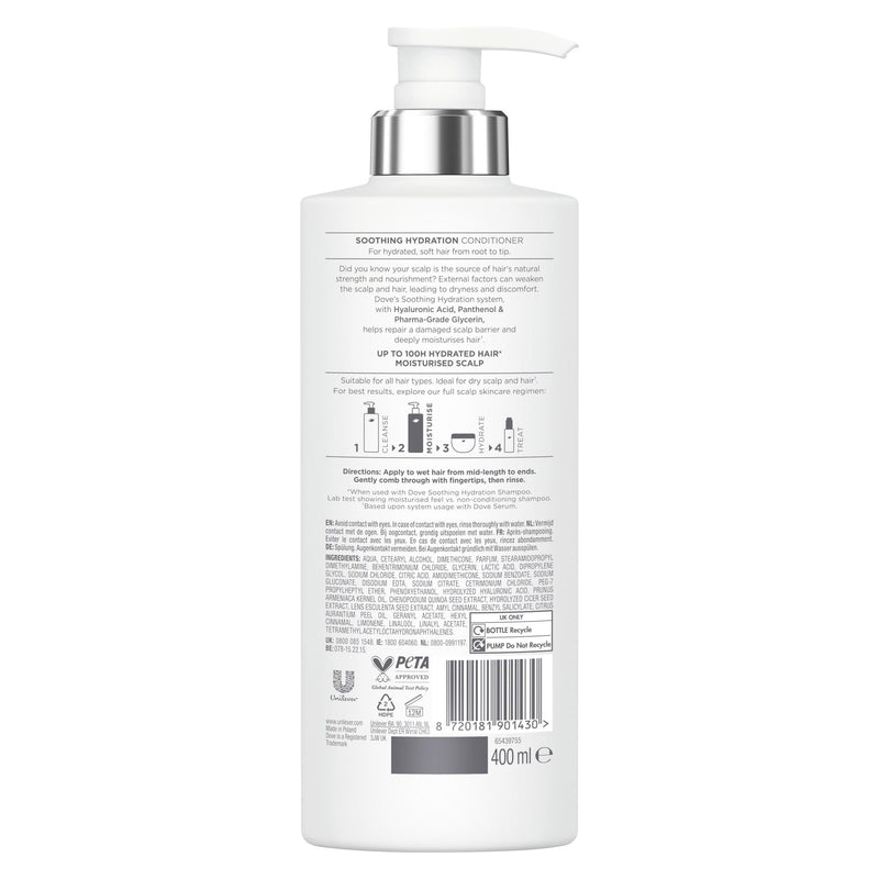 Dove Scalp + Hair Therapy Soothing Hydration Conditioner 400ml (British brand)