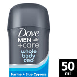 Sainsburys Dove Men+Care Marine & Blue Cypress Whole Body Deodorant Stick 50ml- Buy online at McGrocer