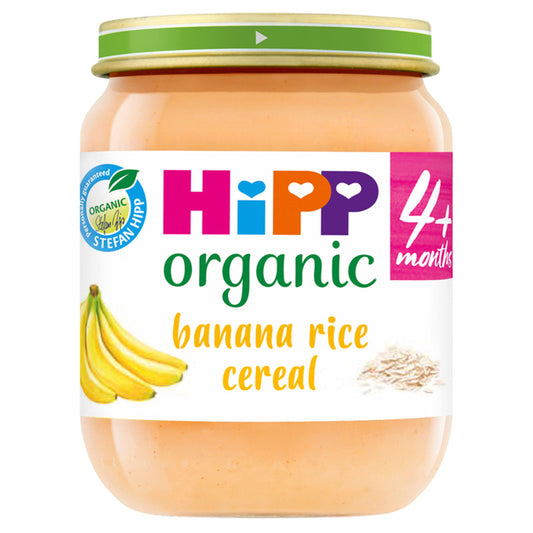 HiPP Organic Banana Rice Cereal Baby Food Jar 4+ Months 125g GOODS Sainsburys   