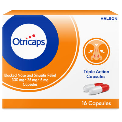 Sainsburys Otricaps Blocked Nose and Sinusitis Relief Capsules 16 Capsules- Buy online at McGrocer