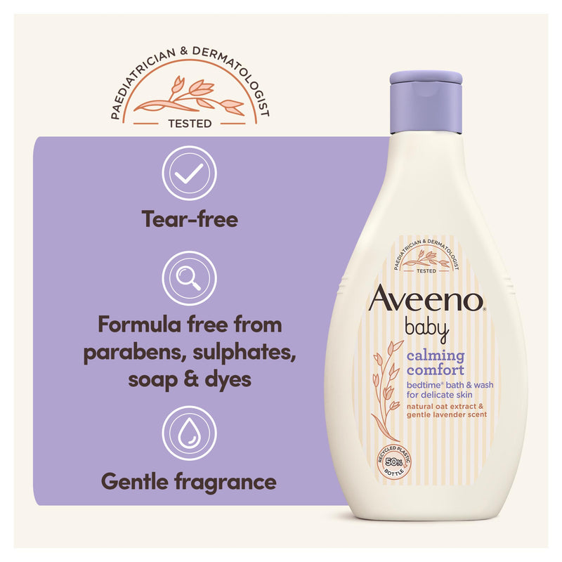 Aveeno Baby calming comfort bedtime bath and wash 250ml, imported from the UK