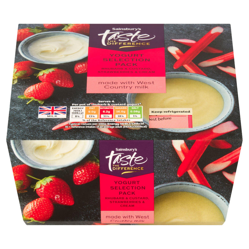 Sainsbury's Taste the Difference yogurt pack 4x125g, imported from the UK