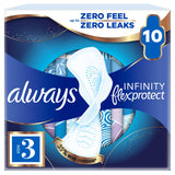 Always Infinity FlexProtect Night sanitary pads Size 3 x10, UK version