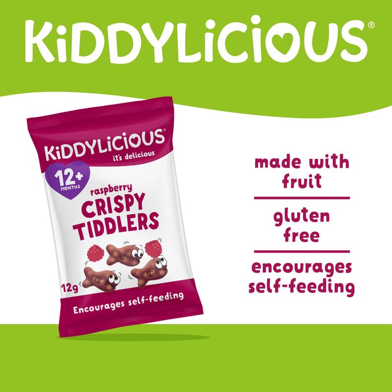 Kiddylicious Crispy Tiddlers baby snack raspberry 12g (British brand)
