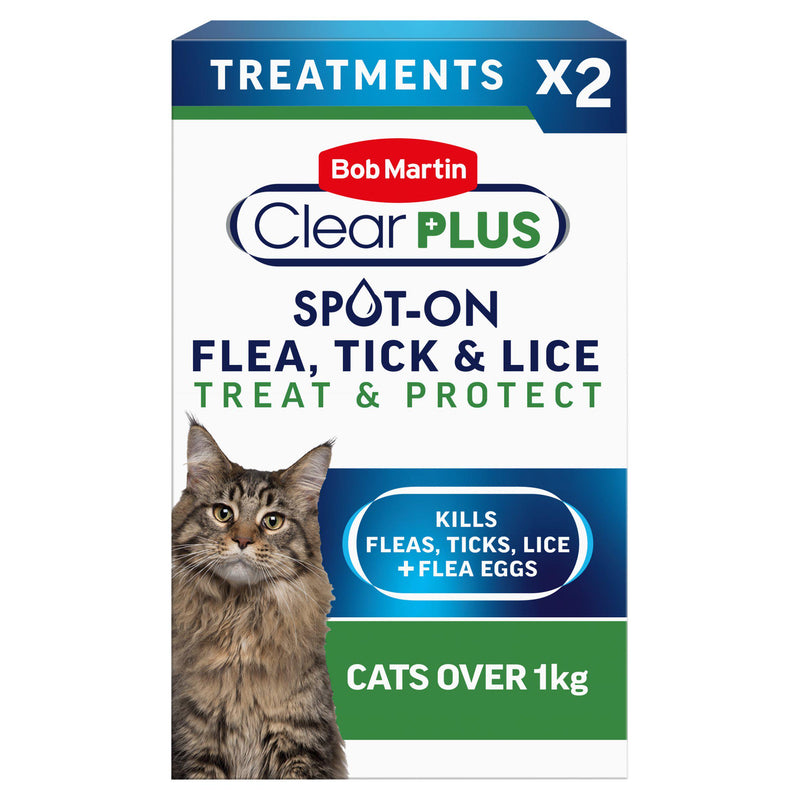 Bob Martin Clear Plus spot on flea and tick treatment x2, UK version