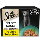 Sainsburys Sheba Select Slices Mixed Poultry Collection in Gravy Wet Cat Food Trays 8 x 85g- Buy online at McGrocer