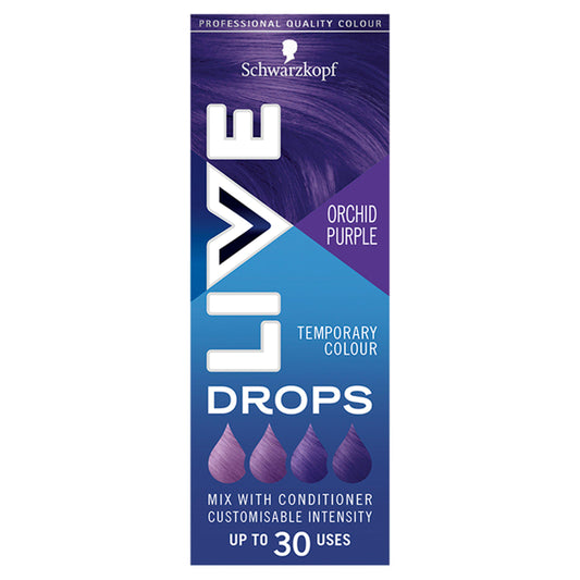 Schwarzkopf Live Colour Drops Purple Hair Dye Orchid Purple Semi Permanent 30ml GOODS Sainsburys   