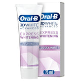 Oral-B 3D White Advanced Express Glossy Toothpaste 75ml (British brand)