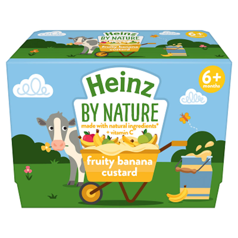 Heinz Fruity Banana Custard baby food 4x100g, UK version