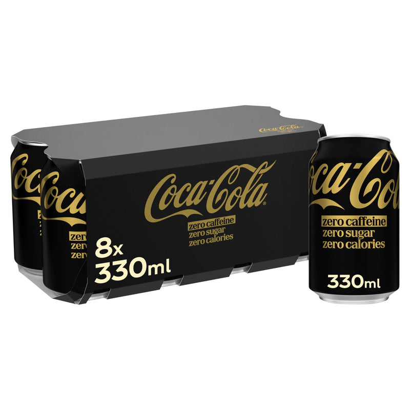 Coca-Cola Zero Sugar Zero Caffeine 8x330ml soft drink, UK version