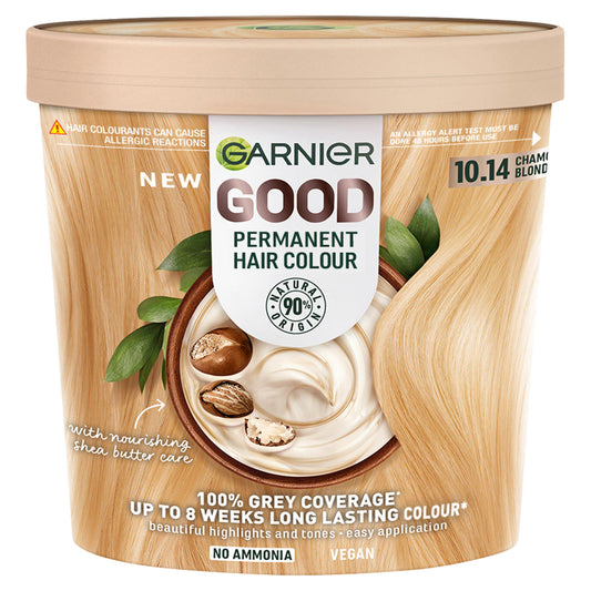 Garnier Good Permanent No Ammonia Formula 100% Grey Coverage 10.14 Chamomile Blonde Hair Dye GOODS Sainsburys   