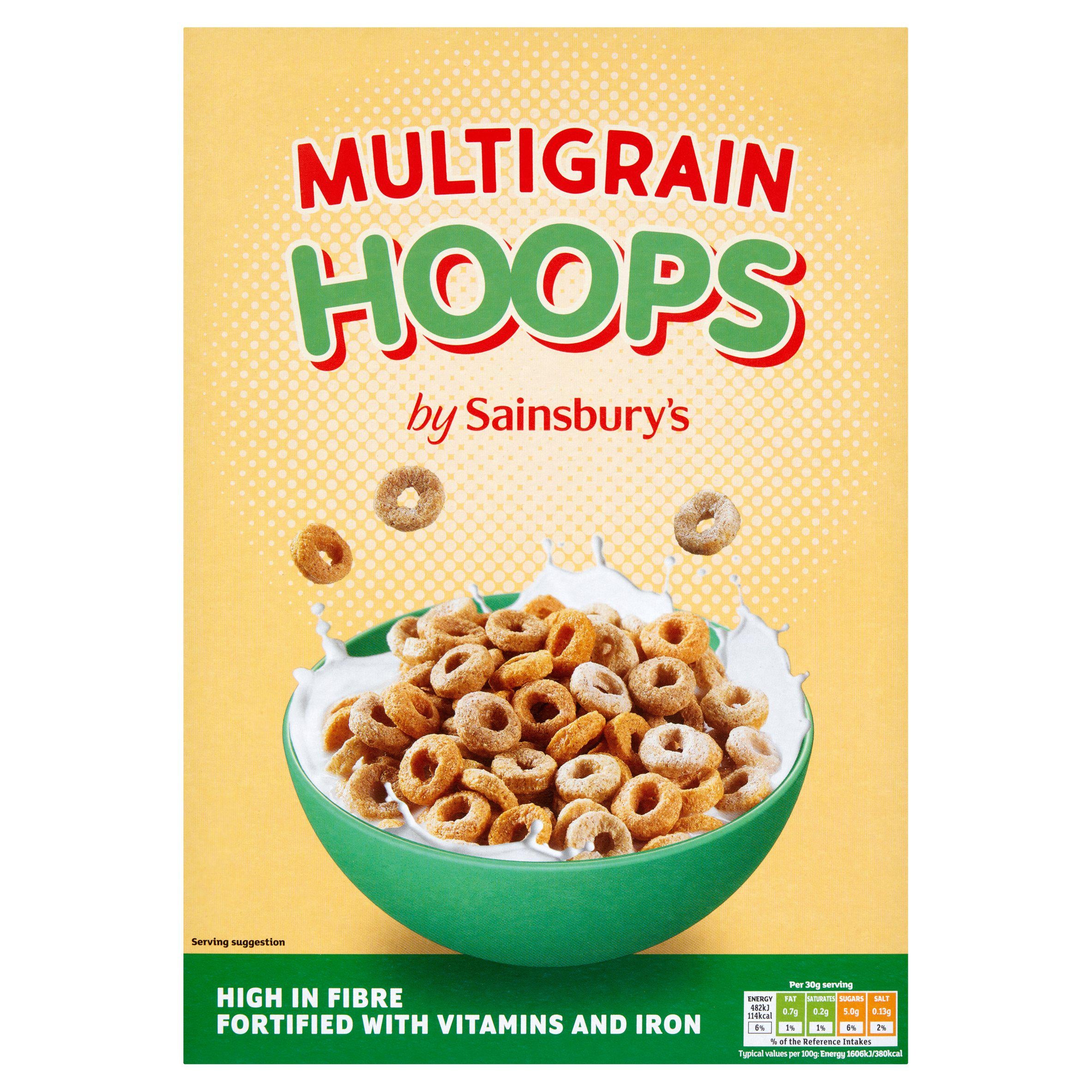 Sainsbury's Multigrain Hoops Cereal 375g