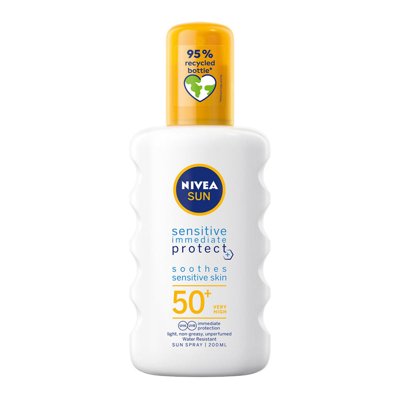 Nivea Sun sensitive sunscreen spray SPF 50+ 200ml, UK version