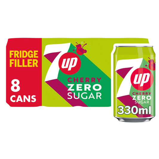 7UP Cherry Zero Sugar 8x330ml GOODS Sainsburys   