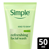 Simple refreshing facial wash travel size 50ml, imported from the UK