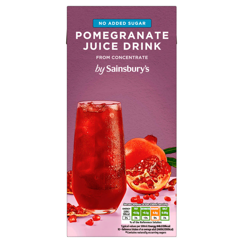 Sainsbury's pomegranate juice drink no added sugar 1L, UK version