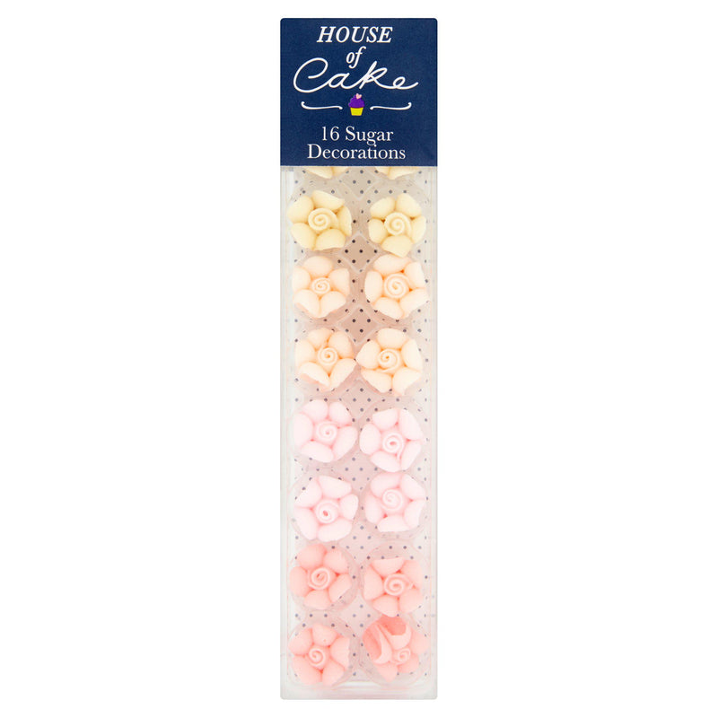 House of Cake pink ombre flower cake decorations x16, UK version