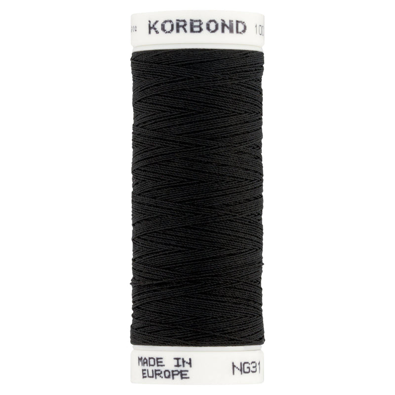 Korbond sewing thread black 100m - British product