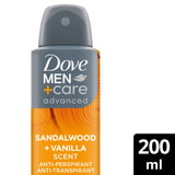 Sainsburys Dove Men+Care Advanced Sandalwood + Vanilla Antiperspirant Aerosol Deodorant 200ml- Buy online at McGrocer