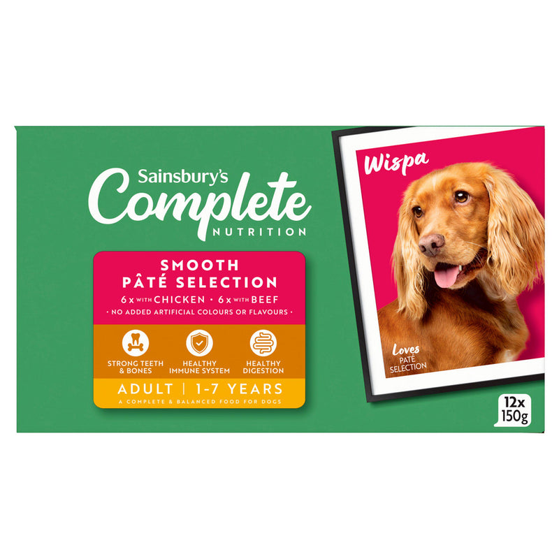 Sainsbury's adult complete nutrition wet dog food 12 x 150g - British product