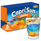Sainsburys Capri-Sun Orange Juice Drink Pouch Pack 8 x 200ml- Buy online at McGrocer