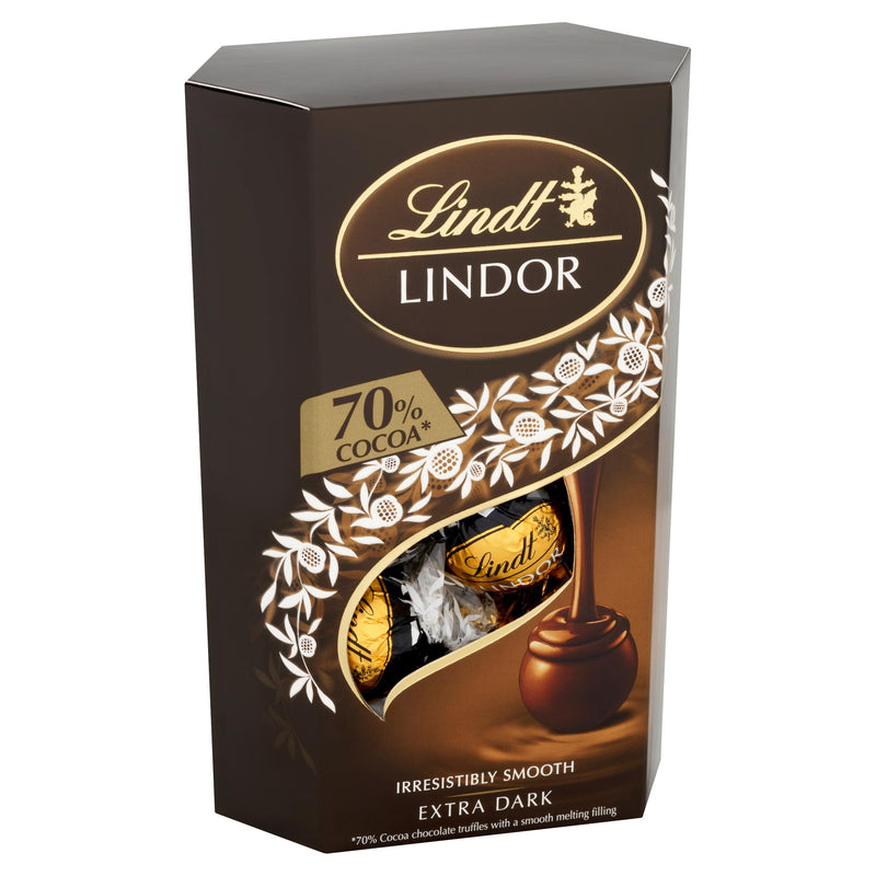Lindt Lindor extra dark chocolate truffles box 200g (British brand)