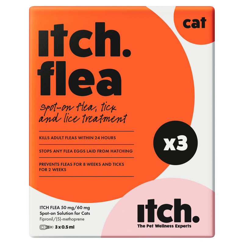 Itch Flea spot-on treatment for cats 3 pipettes (British brand)