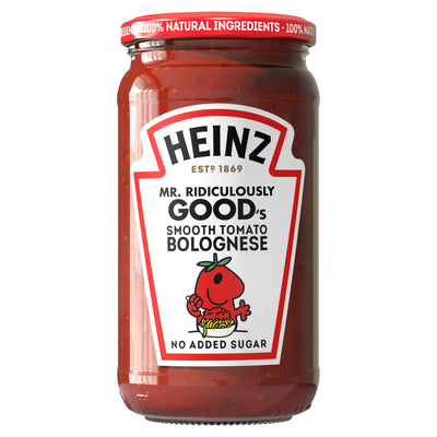 Sainsburys Heinz Mr Ridiculously Good Smooth Bolognese Pasta Sauce 490g- Buy online at McGrocer