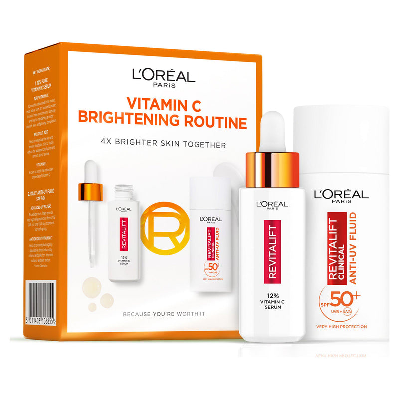L'Oréal Paris skincare duo Vitamin C serum and SPF 50 fluid - British product
