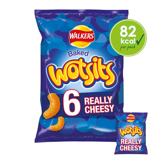 Walkers Wotsits Really Cheesy Multipack Crisps Snacks 6x16.5g GOODS Sainsburys   