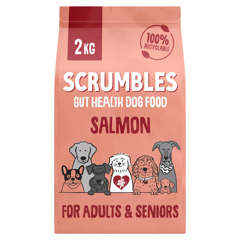 Scrumbles salmon adult senior dry dog food 2kg - British product