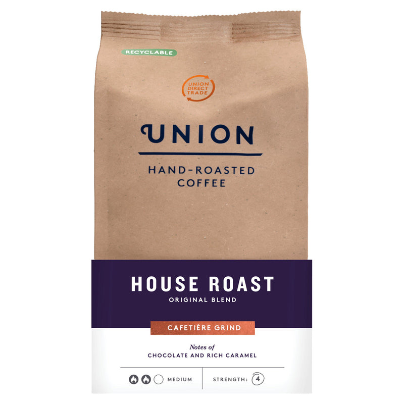 Union Hand-Roasted Coffee House Roast cafetière grind 200g, UK version