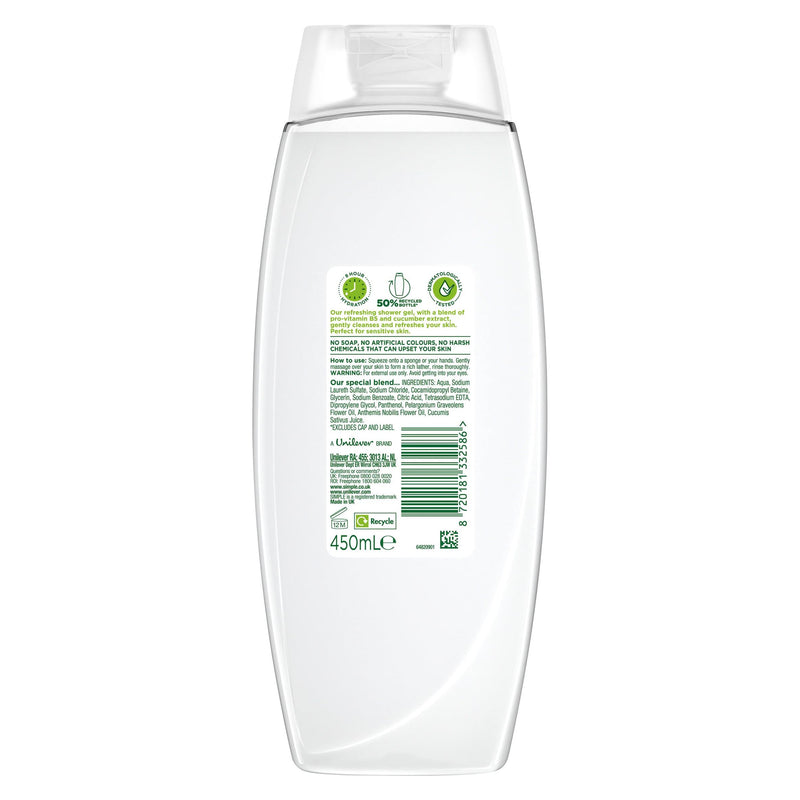 Simple Refreshing Shower Gel body wash 450ml - British product