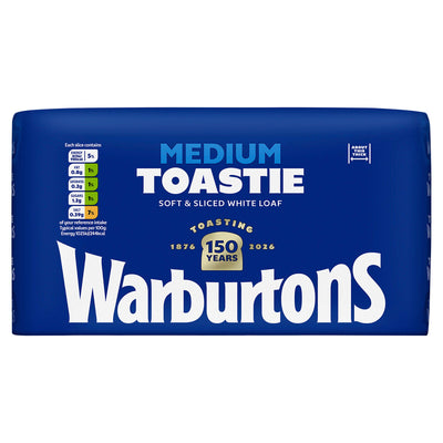 Sainsburys Warburtons Medium Sliced White Bread 800g- Buy online at McGrocer