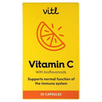 Sainsburys Vitl Vitamin C Capsules with Citrus Bioflavonoids 30 Capsules- Buy online at McGrocer