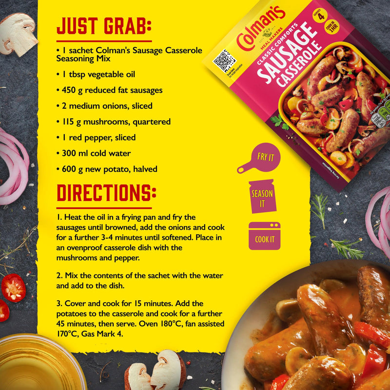 Colman's Sausage Casserole Recipe Mix 39g (British brand)