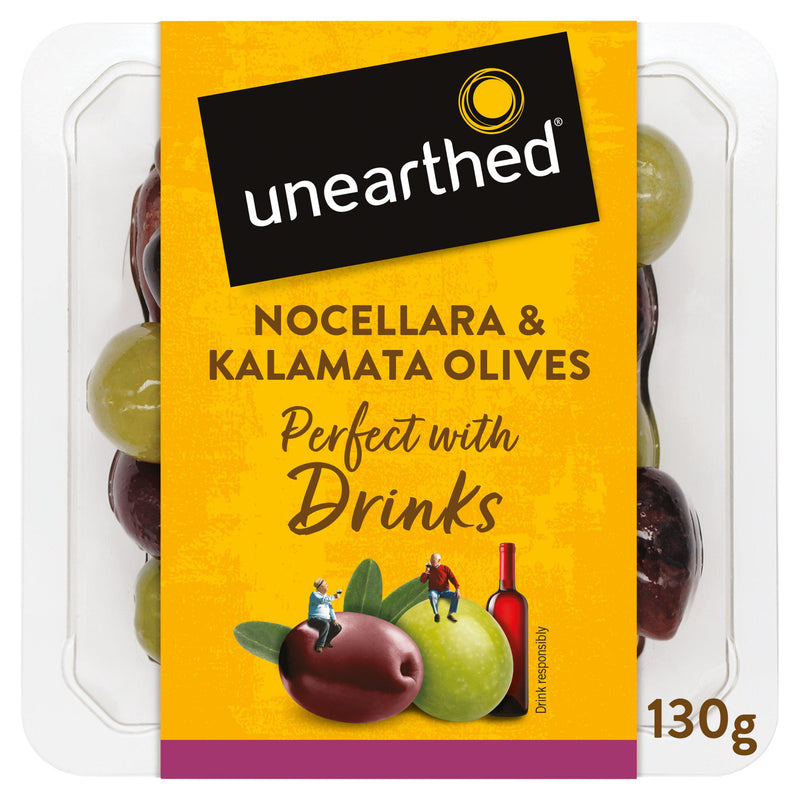 Unearthed Nocellara and Kalamata olives 140g (British brand)