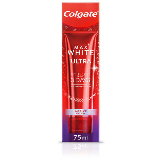 Colgate Max White Ultra Active Foam Whitening Toothpaste 75ml GOODS Sainsburys   